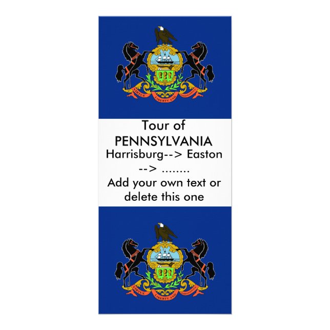 Publicitaire Carte en rack avec Drapeau de Pennsylvanie, États- (Devant)