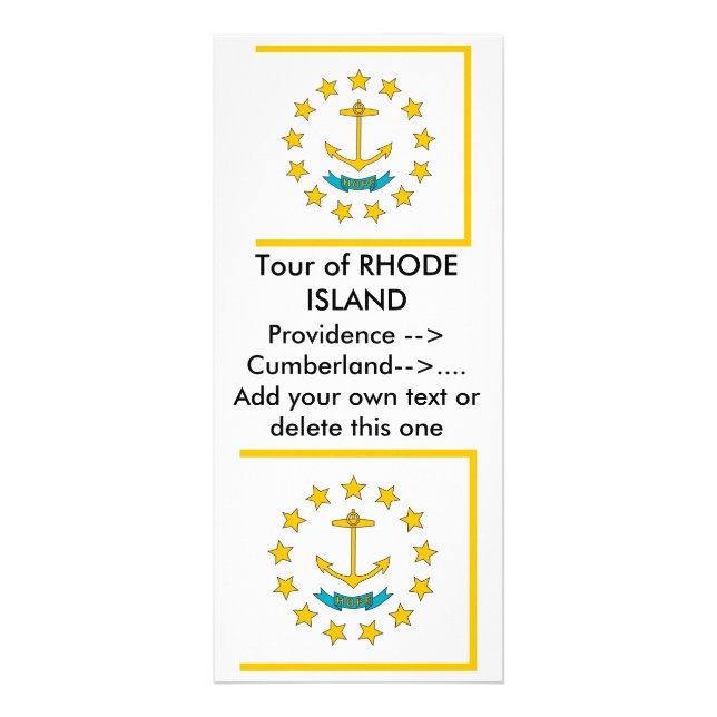 Publicitaire Carte en rack avec Drapeau de Rhode Island, États- (Devant)