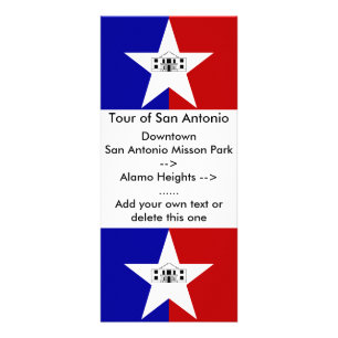 Publicitaire Carte en rack avec Drapeau de San Antonio, U.S.A.
