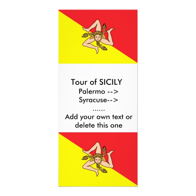 Publicitaire Carte en rack avec Drapeau de Sicile, Italie (Devant)