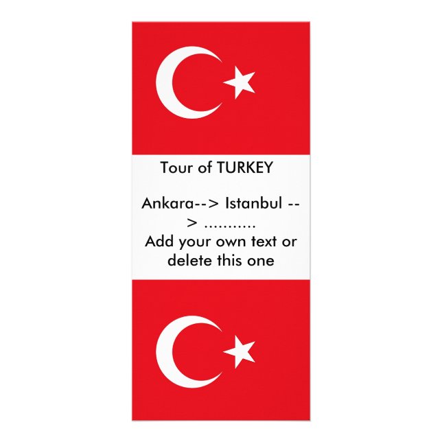 Publicitaire Carte en rack avec drapeau de Turquie (Devant)