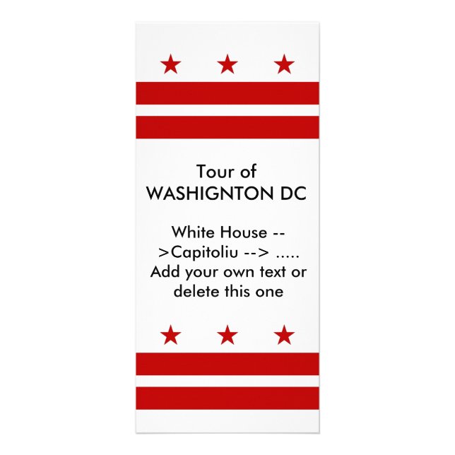 Publicitaire Carte en rack avec Drapeau de Washington DC, États (Devant)
