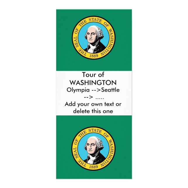 Publicitaire Carte en rack avec Drapeau de Washington, États-Un (Devant)