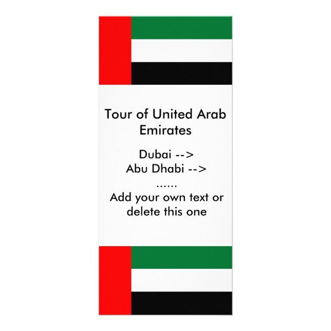 Publicitaire Carte en rack avec drapeau des Émirats Arabes Unis (Devant)