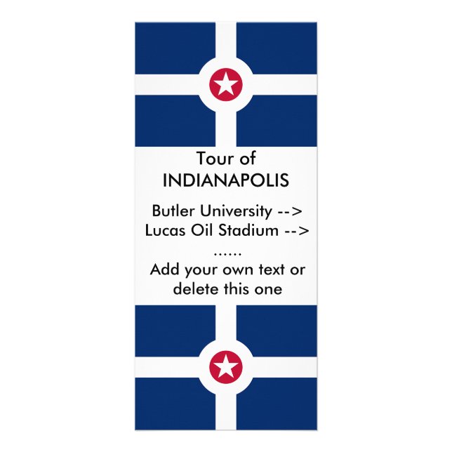 Publicitaire Carte en rack avec Drapeau d'Indianapolis, États-U (Devant)