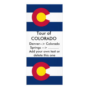 Publicitaire Carte en rack avec Drapeau du Colorado, U.S.A.