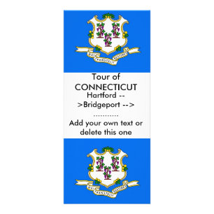 Publicitaire Carte en rack avec Drapeau du Connecticut, U.S.A.