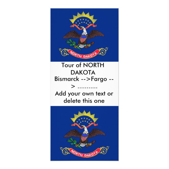 Publicitaire Carte en rack avec drapeau du Dakota du Nord, État (Devant)