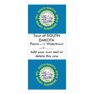 Publicitaire Carte en rack avec drapeau du Dakota du Sud, États