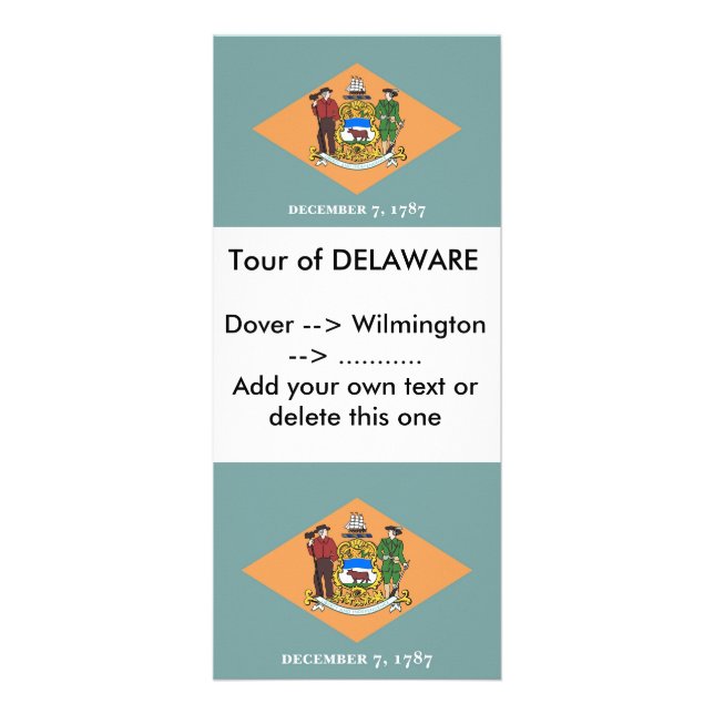 Publicitaire Carte en rack avec Drapeau du Delaware, États-Unis (Devant)