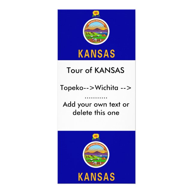 Publicitaire Carte en rack avec drapeau du Kansas, U.S.A. (Devant)