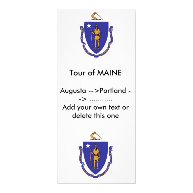 Publicitaire Carte en rack avec Drapeau du Massachusetts, U.S.A (Devant)