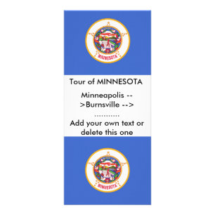 Publicitaire Carte en rack avec Drapeau du Minnesota, U.S.A.
