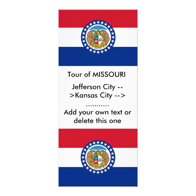 Publicitaire Carte en rack avec Drapeau du Missouri, États-Unis (Devant)