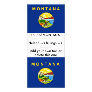 Publicitaire Carte en rack avec Drapeau du Montana, États-Unis.