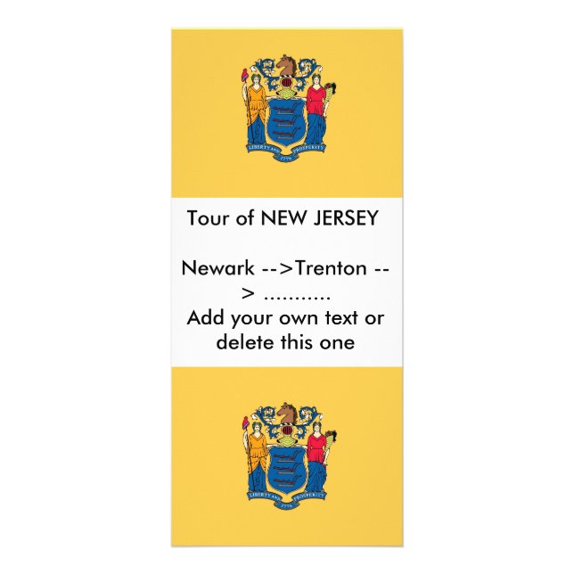 Publicitaire Carte en rack avec drapeau du New Jersey, U.S.A. (Devant)