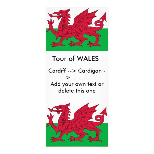 Publicitaire Carte en rack avec drapeau du Pays de Galles (Devant)