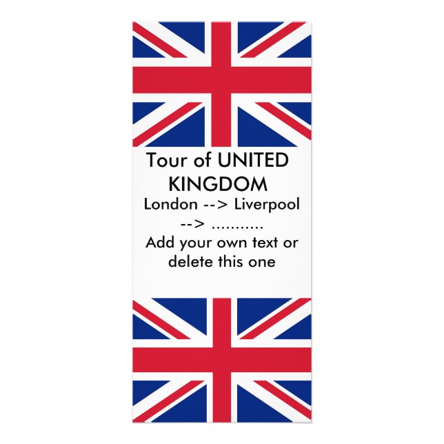 Publicitaire Carte en rack avec drapeau du Royaume-Uni (Devant)