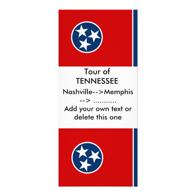 Publicitaire Carte en rack avec drapeau du Tennessee, U.S.A. (Devant)