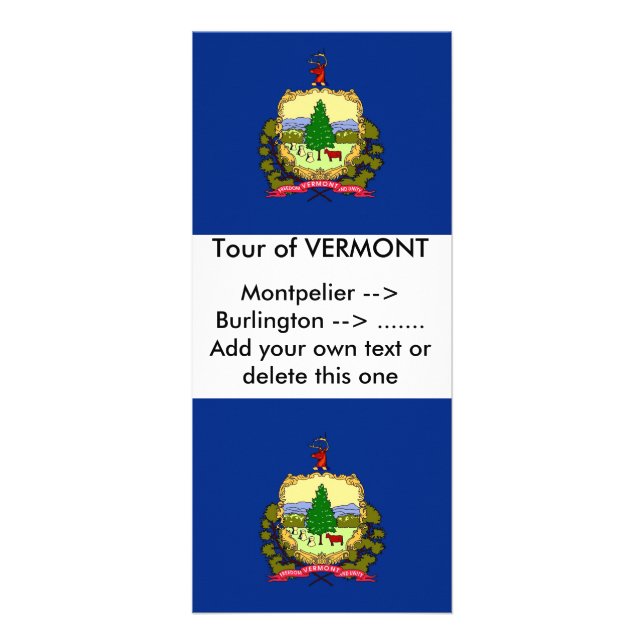 Publicitaire Carte en rack avec Drapeau du Vermont, États-Unis. (Devant)
