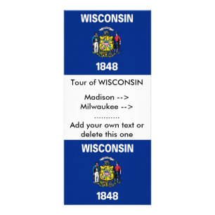 Publicitaire Carte en rack avec Drapeau du Wisconsin, États-Uni
