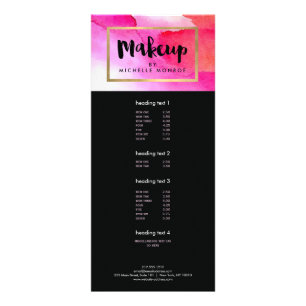 Publicitaire Carte en rack d'artiste maquilleuse couleur rose g