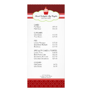 Publicitaire Carte en rack de boulangerie Cupcake à fraise