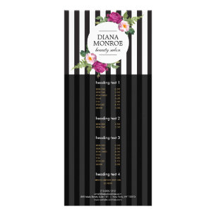 Publicitaire Carte en rack de salon à rayures de couronnes flor