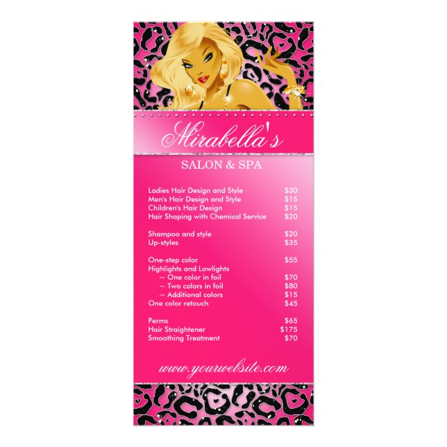 Publicitaire Carte en rack de salon Bijoux Tanning Pink Sparkle (Devant)
