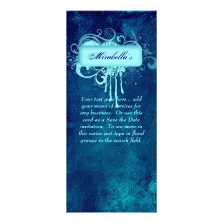 Publicitaire Carte en rack Floral Grunge Salon Spa Blue Denim