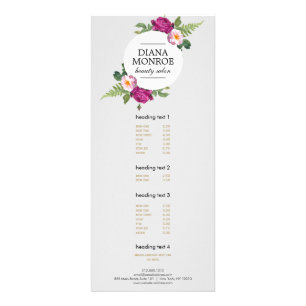 Publicitaire Carte en rack moderne Floral Wreath Grey Salon