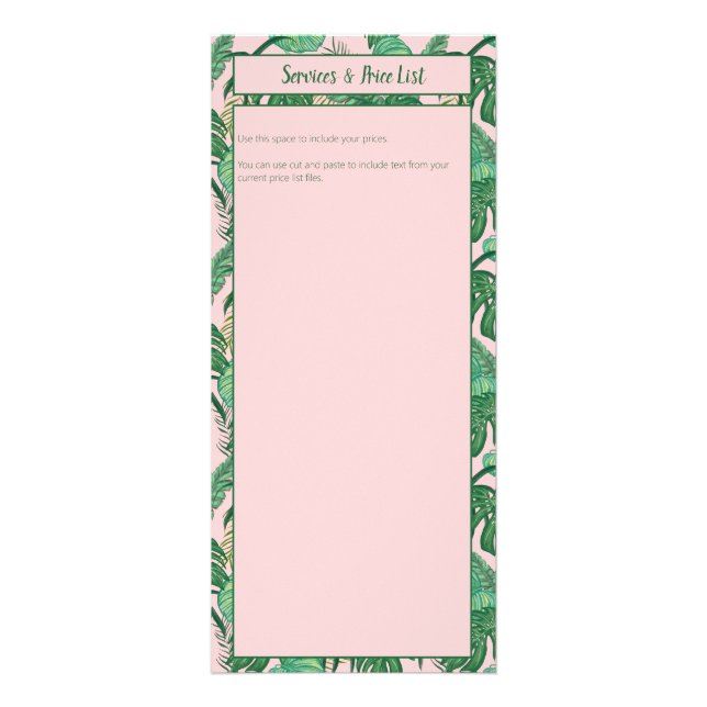 Publicitaire Carte en rack motif Monstera Tropical Jungle Palm (Dos)