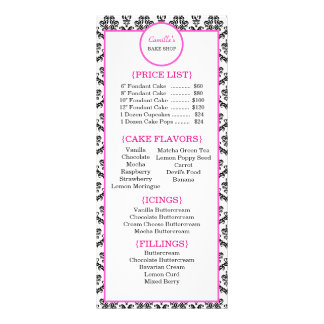 Publicitaire Carte en rack pour boulangerie vintage rose et noi
