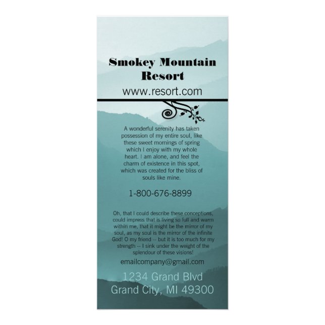 Publicitaire Carte en rack Smokey Mountian Resort (Devant)