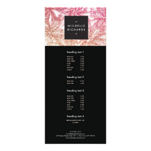 Publicitaire Carte en rack Tropical Pink/Bronze Parties scintil