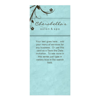 Publicitaire Carte en rack Waterly Blue Floral Salon Spa