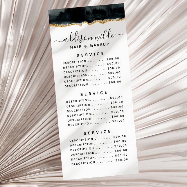 Publicitaire Carte Rack Aquarelle Noire Et Or (Créateur téléchargé)