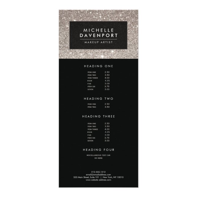 Publicitaire Carte Rack Artist Maquillage Parties scintillant A (Devant)