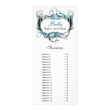 carte rack chic aqua, noir et blanc Services