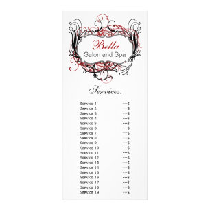 Publicitaire carte rack chic rouge, noir et blanc Services
