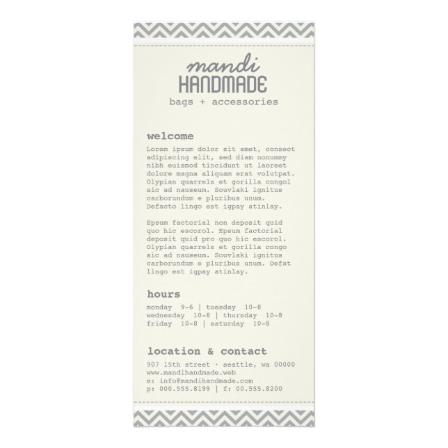 Publicitaire Carte rack Cute Chevron Stripes (Devant)