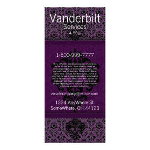 Publicitaire Carte rack Damask noire et violette