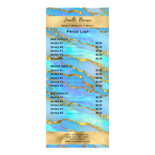 Publicitaire Carte rack de tarif Gold et Opal Stone Services