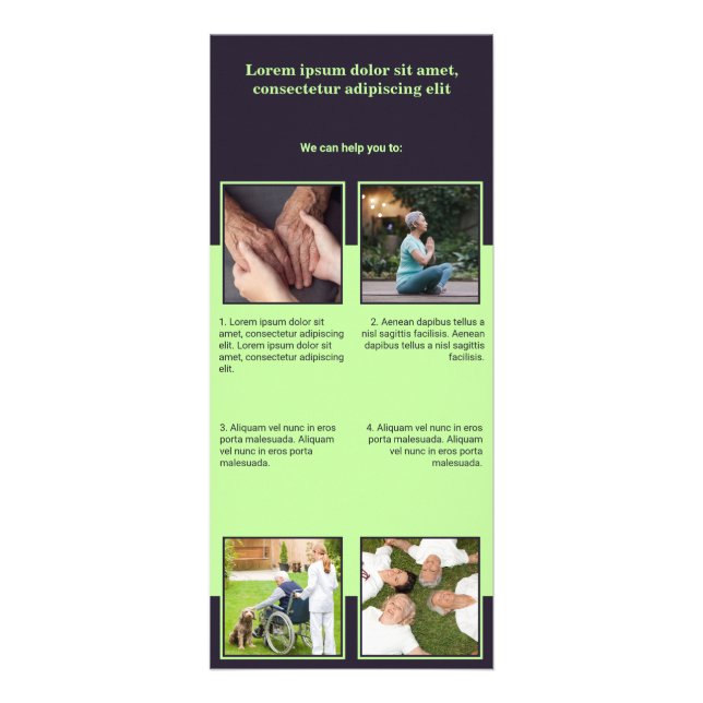 Publicitaire Carte rack des services de soins à domicile pour a (Devant)