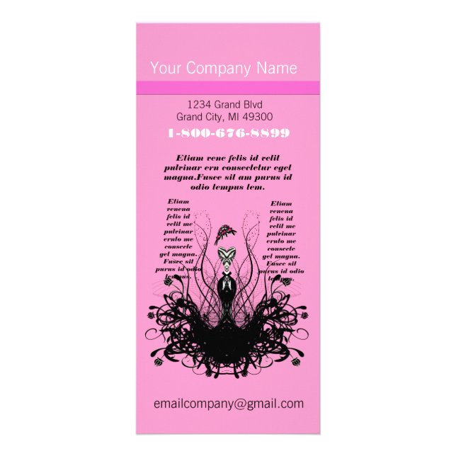 Publicitaire Carte Rack Diva Rose Fashion (Devant)