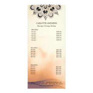 Publicitaire Carte Rack du Yoga Mandala Sun Salon