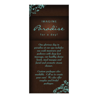 Publicitaire Carte Rack Floral Linen Salon Spa Bleu Brown