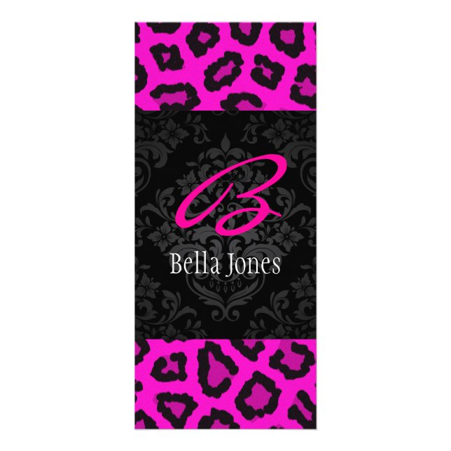 Publicitaire Carte rack Monogramme Damask Design (Devant)