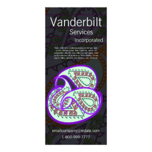 Publicitaire Carte rack Paisley noir et violet