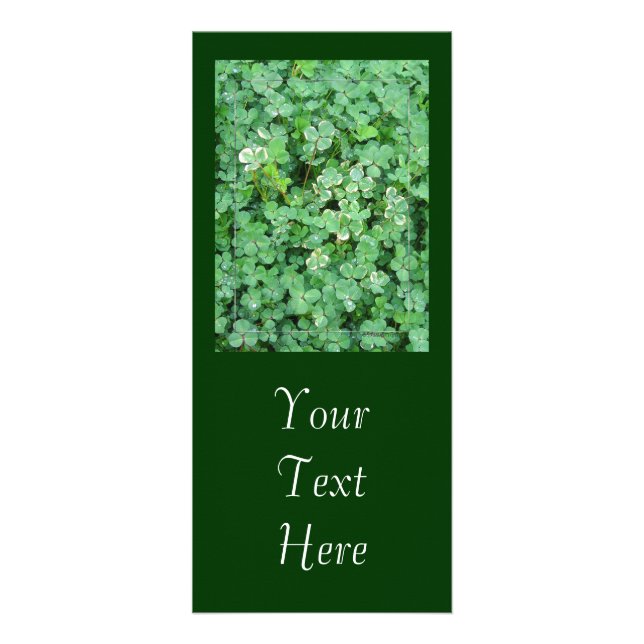 Publicitaire Carte rack "Shamrock blanc et vert" personnalisabl (Devant)